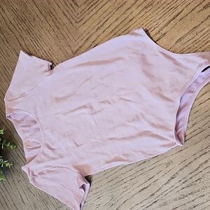 Pink  Ribbed Short-Sleeve Bodysuit Size S BRAND NEW CONDITION